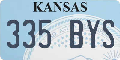 KS license plate 335BYS
