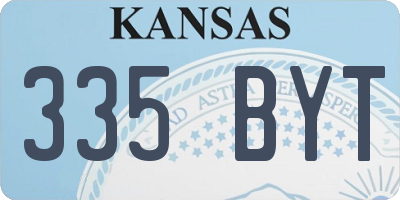 KS license plate 335BYT