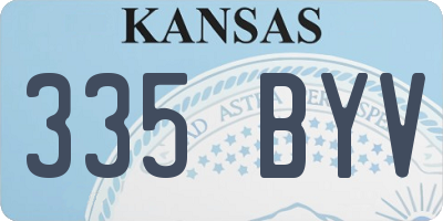 KS license plate 335BYV