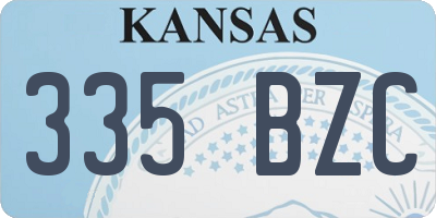 KS license plate 335BZC