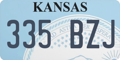 KS license plate 335BZJ