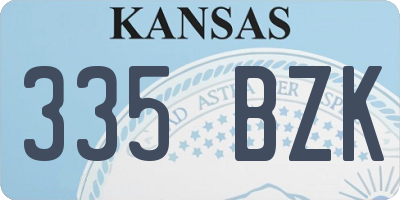 KS license plate 335BZK