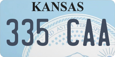 KS license plate 335CAA