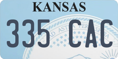 KS license plate 335CAC