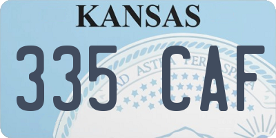KS license plate 335CAF