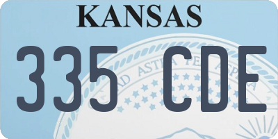 KS license plate 335CDE