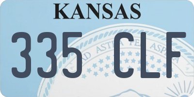 KS license plate 335CLF