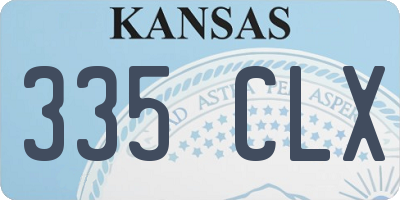 KS license plate 335CLX