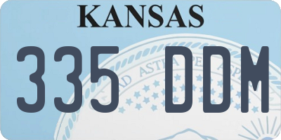 KS license plate 335DDM