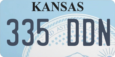 KS license plate 335DDN