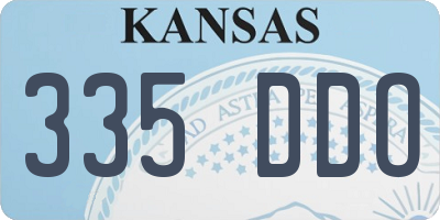KS license plate 335DDO