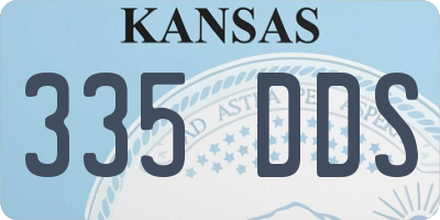 KS license plate 335DDS