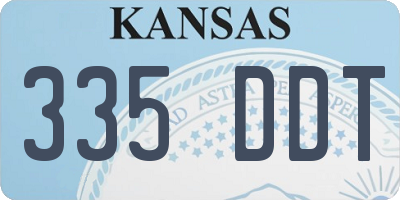 KS license plate 335DDT