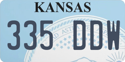 KS license plate 335DDW