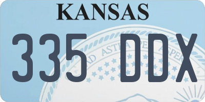 KS license plate 335DDX