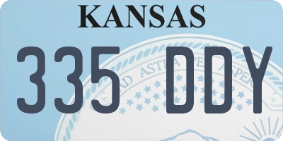KS license plate 335DDY