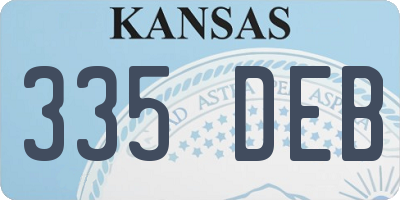KS license plate 335DEB