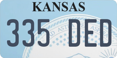 KS license plate 335DED