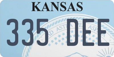 KS license plate 335DEE