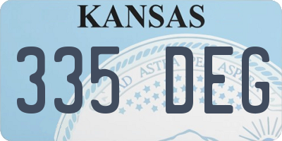 KS license plate 335DEG