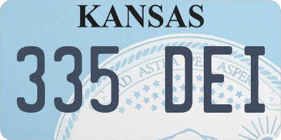 KS license plate 335DEI