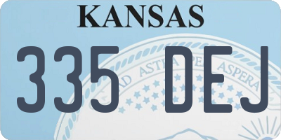 KS license plate 335DEJ