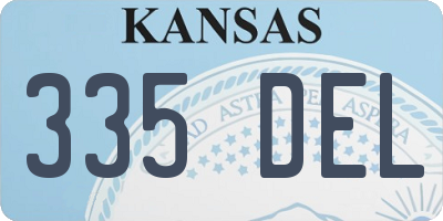 KS license plate 335DEL