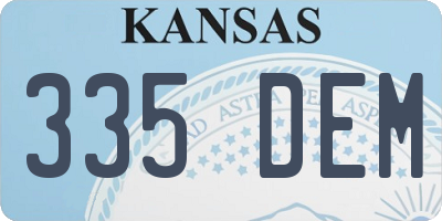 KS license plate 335DEM