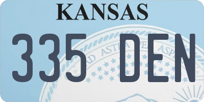 KS license plate 335DEN