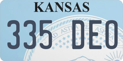 KS license plate 335DEO