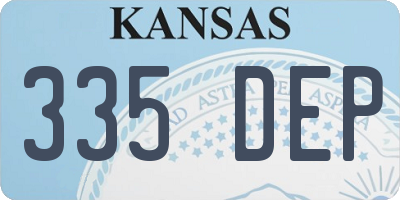 KS license plate 335DEP