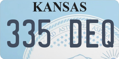 KS license plate 335DEQ