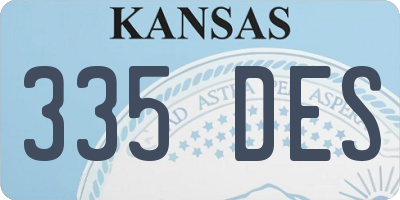 KS license plate 335DES