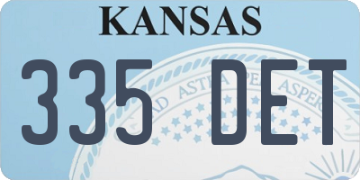 KS license plate 335DET