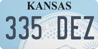 KS license plate 335DEZ