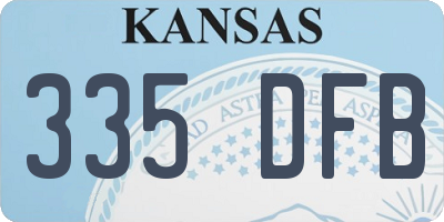 KS license plate 335DFB