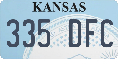 KS license plate 335DFC