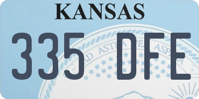 KS license plate 335DFE