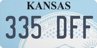 KS license plate 335DFF
