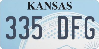 KS license plate 335DFG