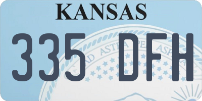 KS license plate 335DFH