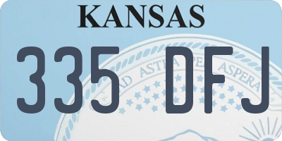 KS license plate 335DFJ