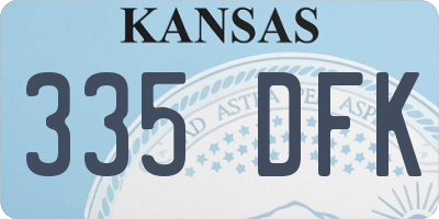 KS license plate 335DFK