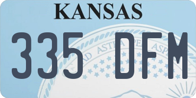KS license plate 335DFM