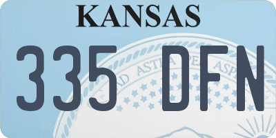 KS license plate 335DFN