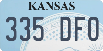 KS license plate 335DFO