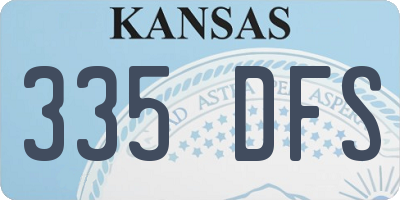KS license plate 335DFS