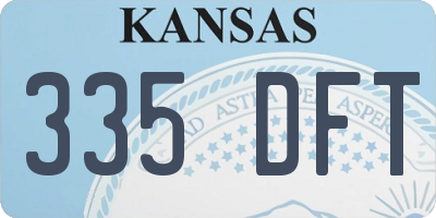 KS license plate 335DFT