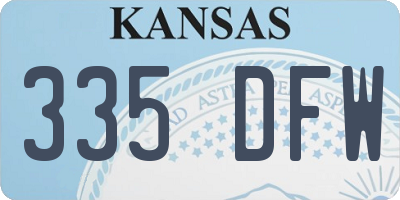 KS license plate 335DFW