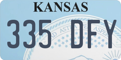 KS license plate 335DFY